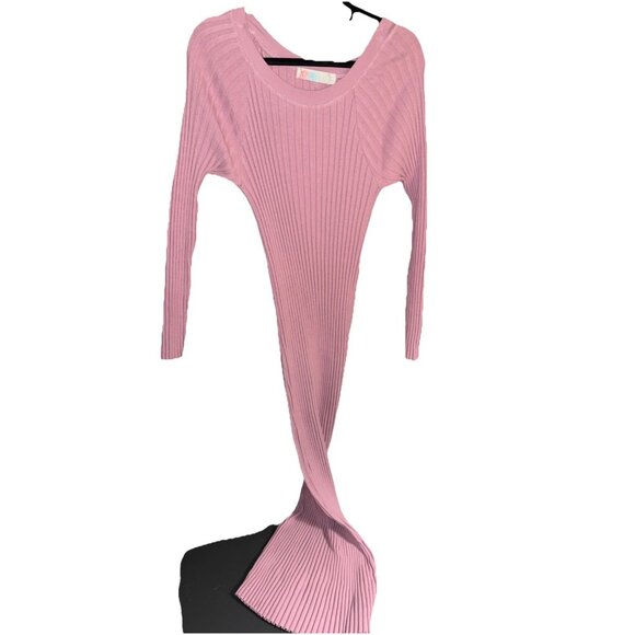 FREE PEOPLE FP Beach Pink Walk About Maxi Dress Women’s Size LARGE Ribbed Knit - Picture 13 of 15